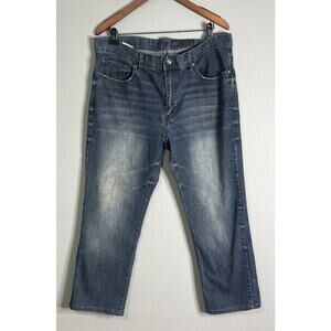 TK Axel Mens‎ Relaxed Slim Straight Jeans Blue High Rise 38x26 Hemmed!! Not A 32